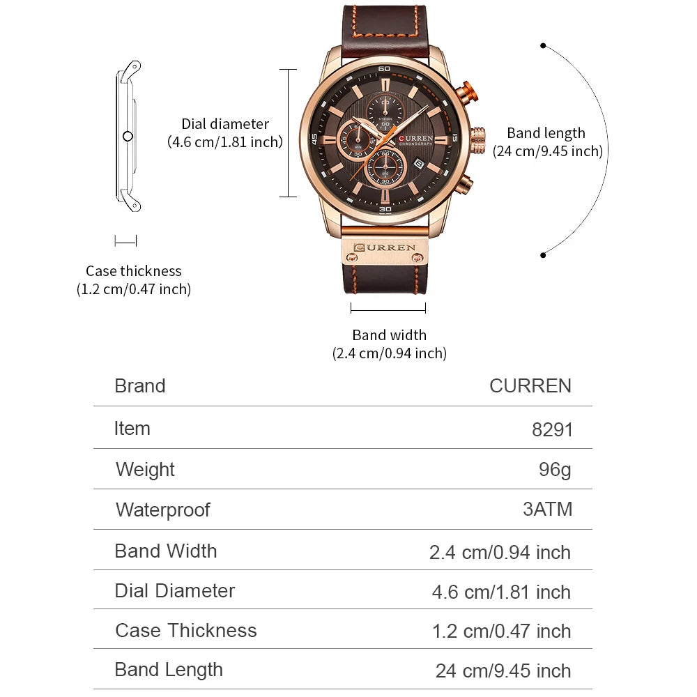 Men’s Leather Quartz Watch