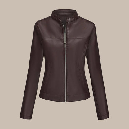 Women's Fitted Slim PU Jacket
