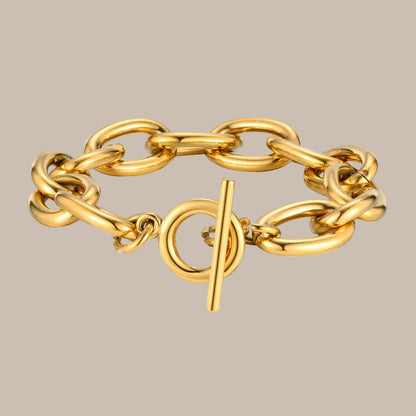 Gold-Tone Toggle Clasp Chain Bracelet