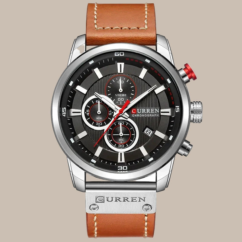 Men’s Leather Quartz Watch