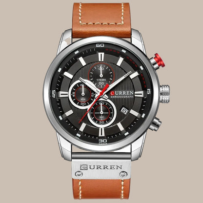 Men’s Leather Quartz Watch