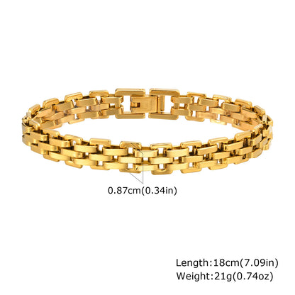 Gold-Tone Toggle Clasp Chain Bracelet