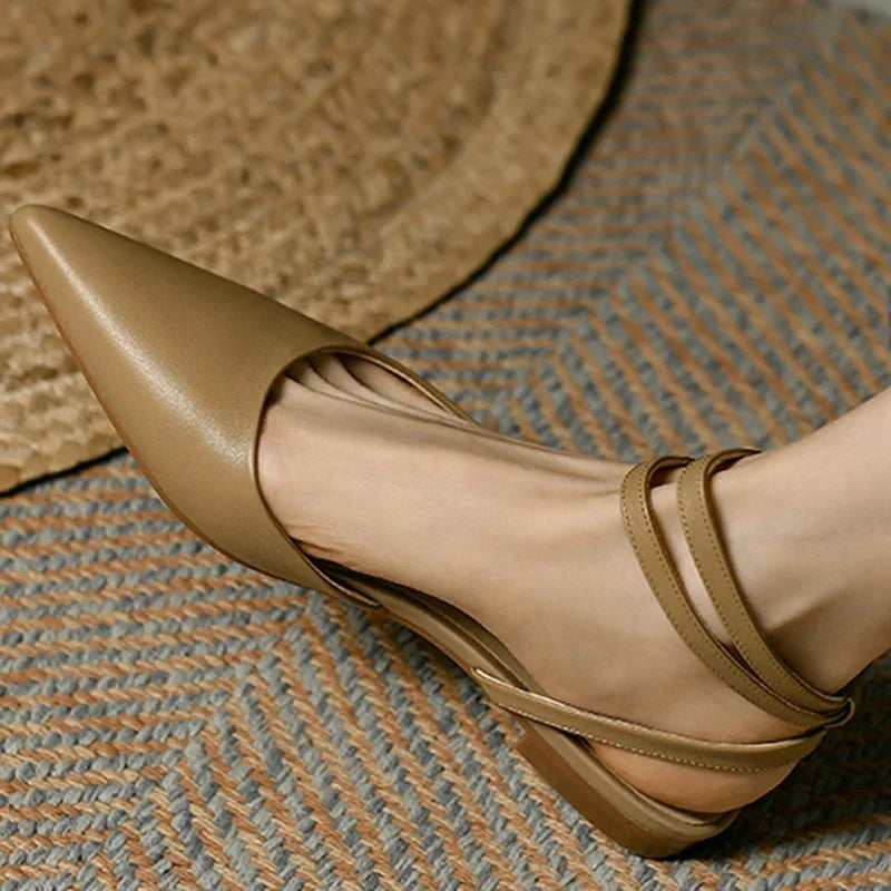 Apricot Beige Flat Shoes