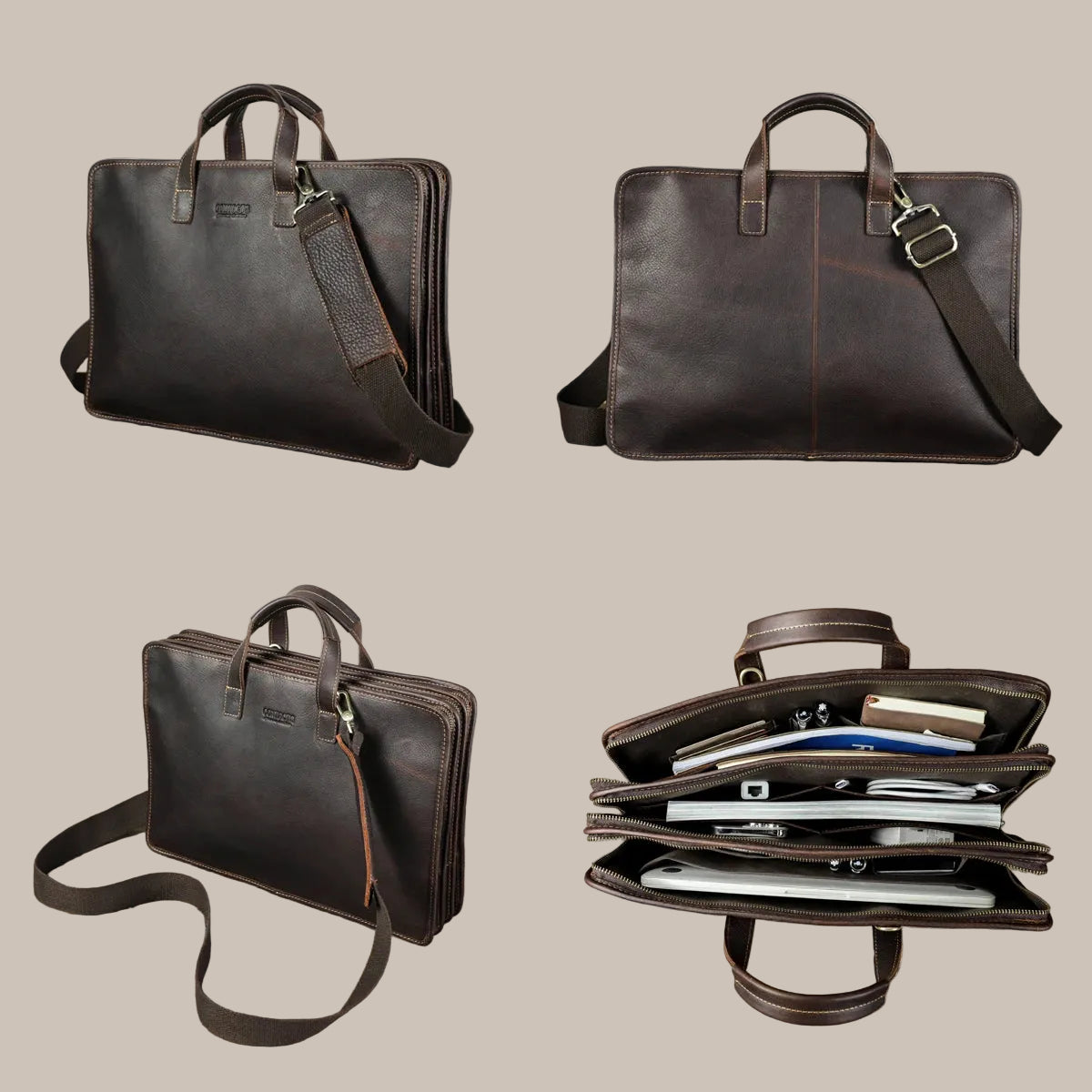 Men’s Leather Business Tote