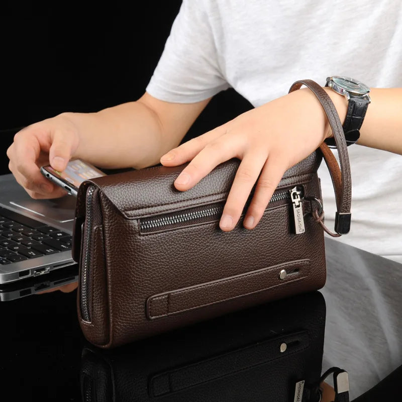 Buckle Zipper Clutch Bag