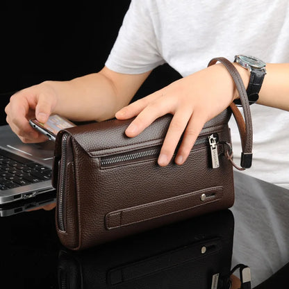 Buckle Zipper Clutch Bag