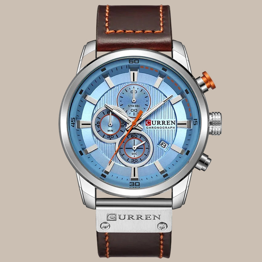 Men’s Leather Quartz Watch