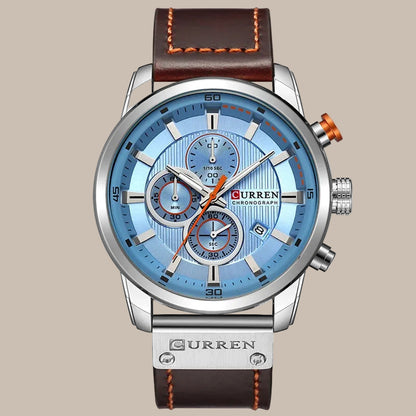 Men’s Leather Quartz Watch