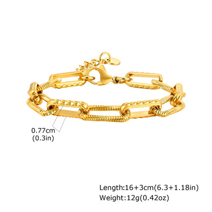 Gold-Tone Toggle Clasp Chain Bracelet