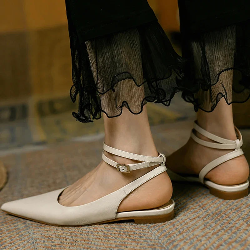 Apricot Beige Flat Shoes