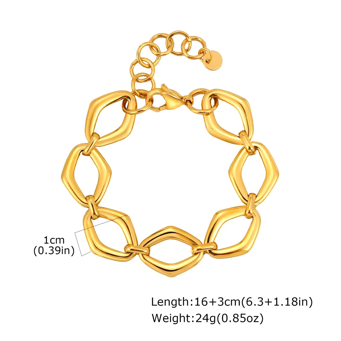 Gold-Tone Toggle Clasp Chain Bracelet