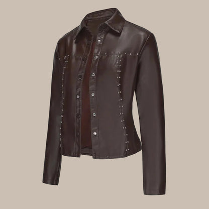 Stylish Rivet Leather Jacket