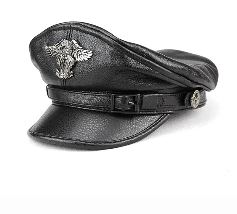Retro Military Leather Cap