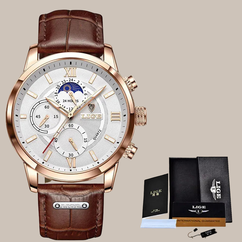 Men's Luxury Leather Quartz Watch