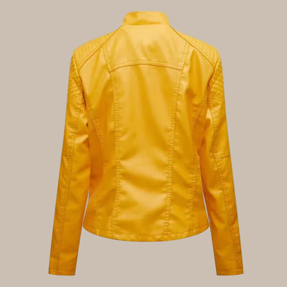Women's Colorful Faux Leather Moto Jacket