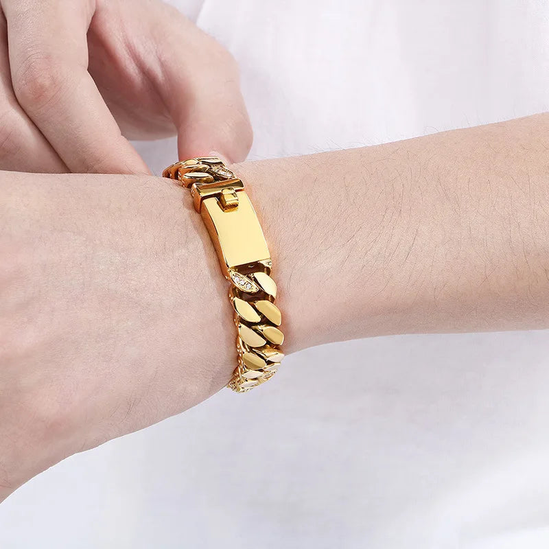 12mm Punk Cuban Curb Chain Bracelet