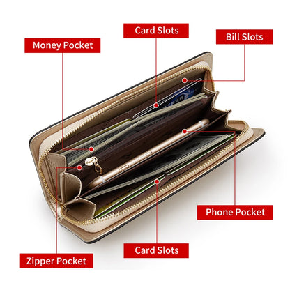 Fashion Zipper Long Wallet
