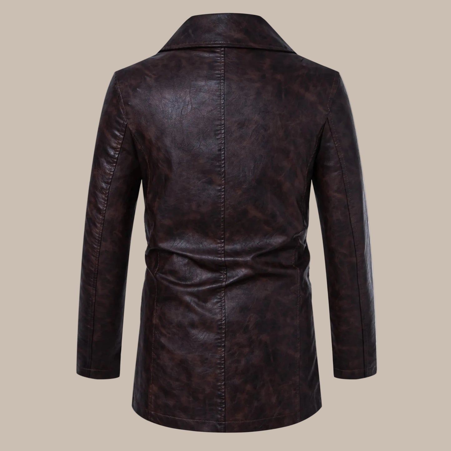 Men’s Mid-Length Leather Coat
