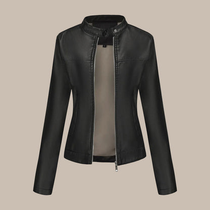 Women's Fitted Slim PU Jacket