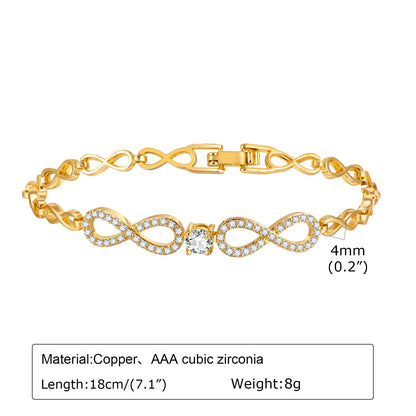 CZ Love Charm Chain Bracelet