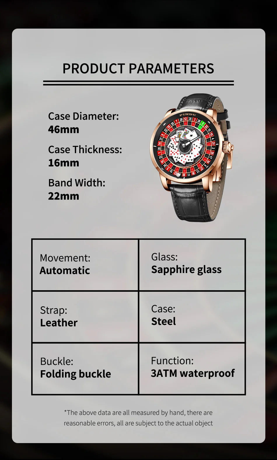 Men’s Luxury Poker Dial Watch