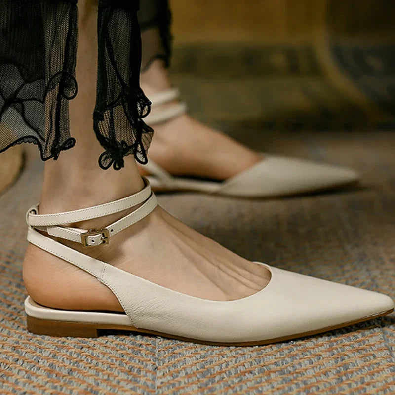 Apricot Beige Flat Shoes