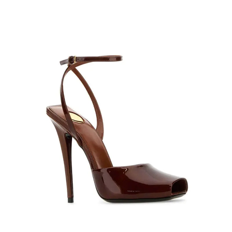 Fish Mouth Patent Sandals