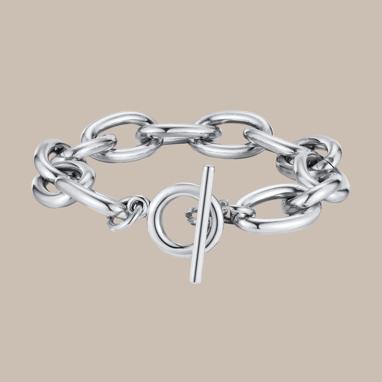 Gold-Tone Toggle Clasp Chain Bracelet