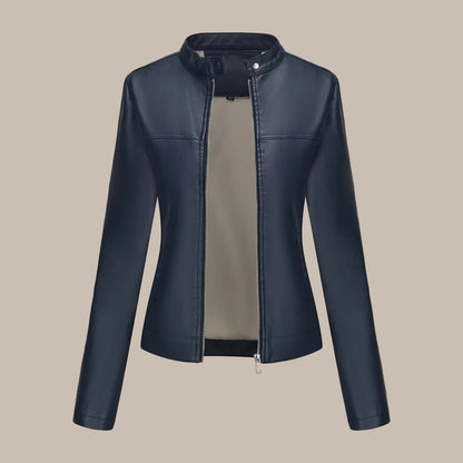 Women's Fitted Slim PU Jacket