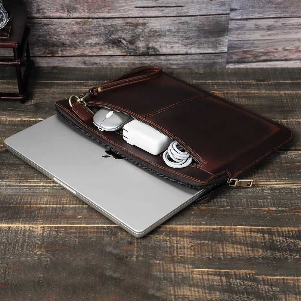 Luxury Crazy Horse Laptop Bag