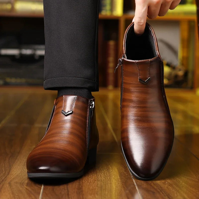Men's Retro Zipper Ankle Boots
