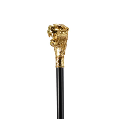 Gold Lion Head Walking Cane