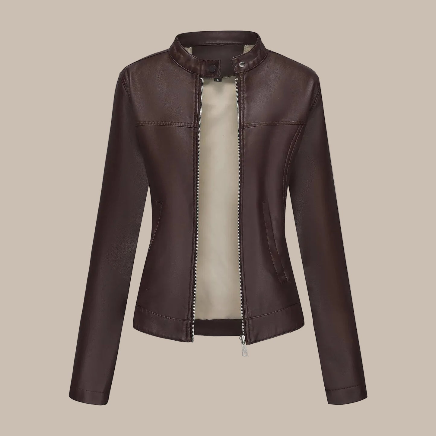Women's Fitted Slim PU Jacket