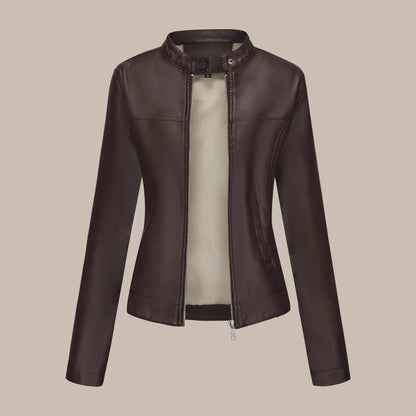 Women's Fitted Slim PU Jacket