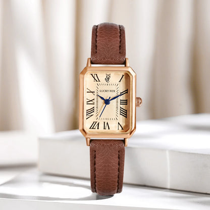 Square Leather Strap Watch
