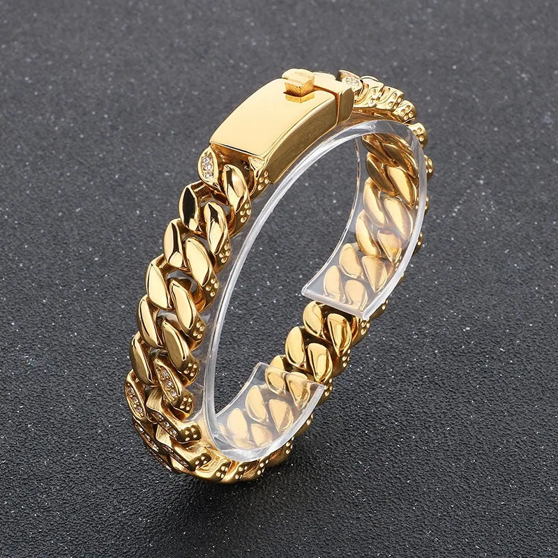 12mm Punk Cuban Curb Chain Bracelet