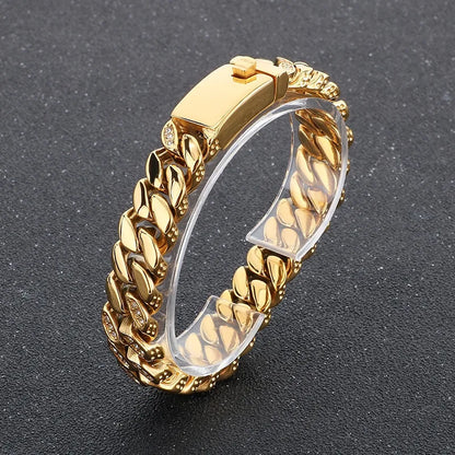 12mm Punk Cuban Curb Chain Bracelet