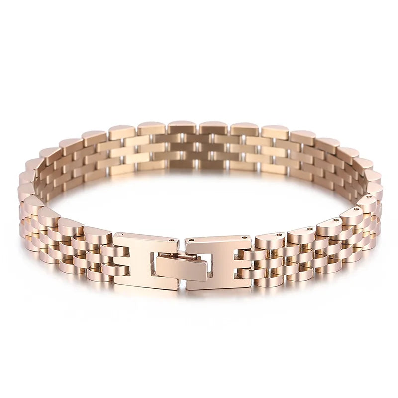 10mm Watchband-Style Stainless Steel Bracelet
