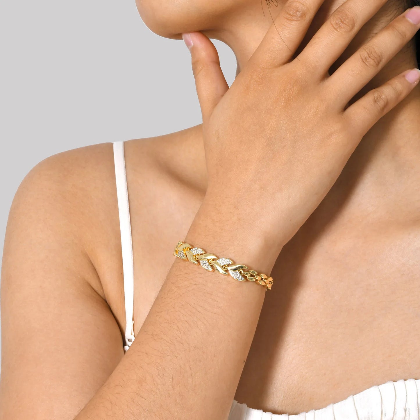 CZ Love Charm Chain Bracelet