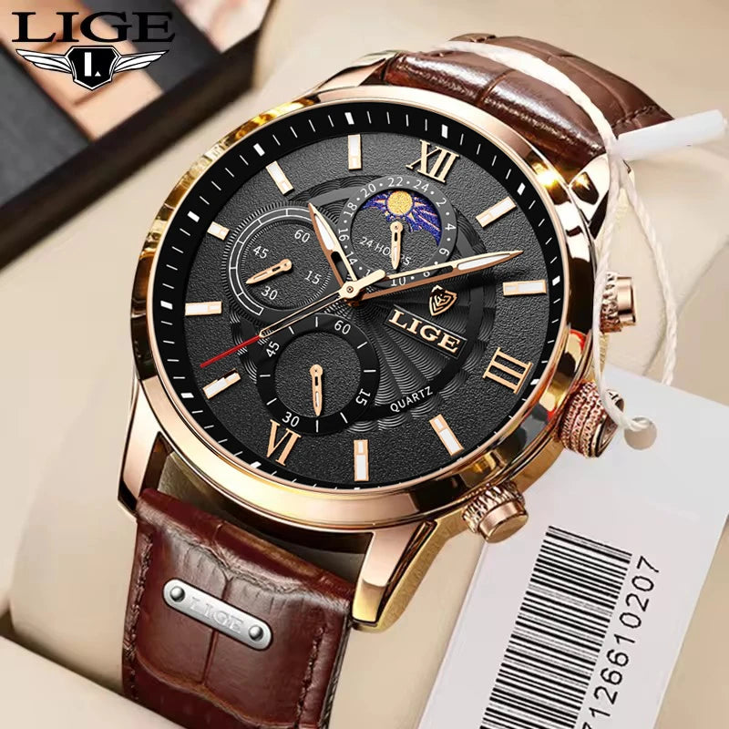 Men's Luxury Leather Quartz Watch
