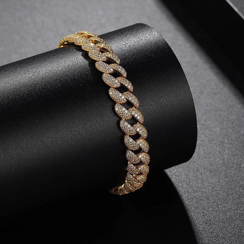 9mm GRA Moissanite Cuban Link Bracelet