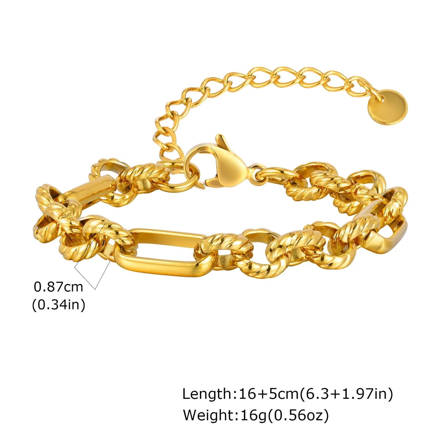Gold-Tone Toggle Clasp Chain Bracelet