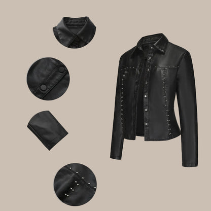 Stylish Rivet Leather Jacket