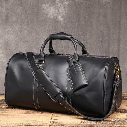 Men's Vintage Crazy Horse Leather Duffle