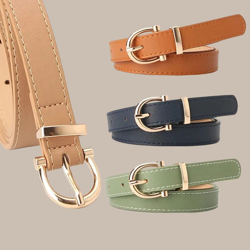 Women's Retro Oval Buckle Belt
