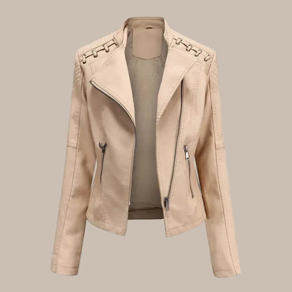 Women's Colorful Faux Leather Moto Jacket