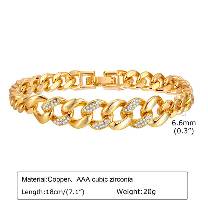 CZ Love Charm Chain Bracelet