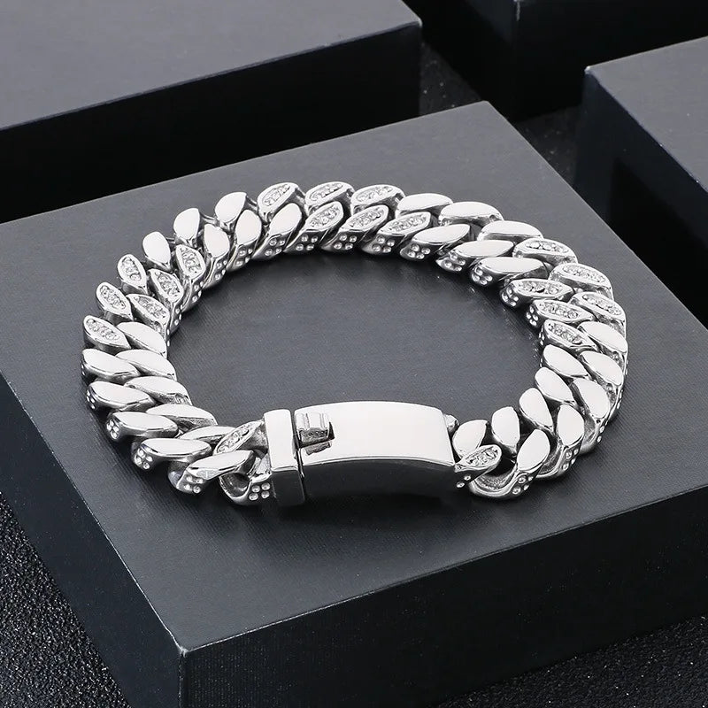 12mm Punk Cuban Curb Chain Bracelet
