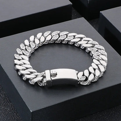 12mm Punk Cuban Curb Chain Bracelet