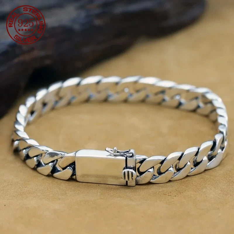 925 Sterling Silver Punk Chain Bracelet